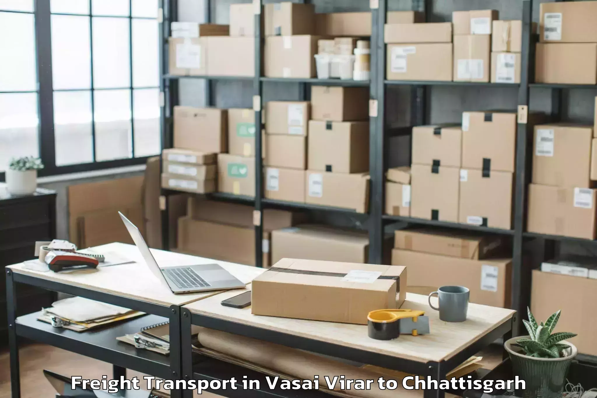 Efficient Vasai Virar to Bemetara Freight Transport